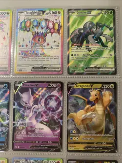 Pokemon TCG Modern Full Art Holo Rare EX & V Binder Page Lot of 9 Cards - Image 3