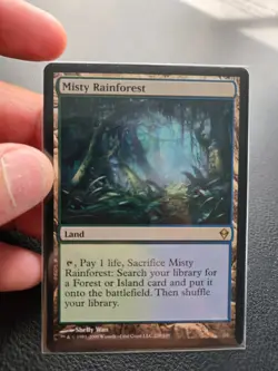 MTG Misty Rainforest Rare Fetch Land Zendikar Magic the Gathering EX Card - Image 1