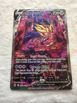 Pokemon TCG Zamazenta v Crown Zenith Galarian Gallery Ultra Rare Card GG54/GG70 - Image 3