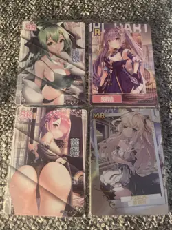 4x Sakura Story Lot SR R MR Waifu Cards 18+ - Image 1
