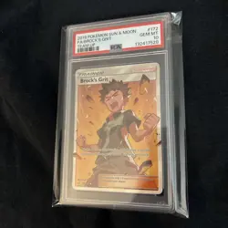 2019 POKEMON SUN & MOON TEAM UP #172 FULL ART/BROCK'S GRIT PSA 10 - Image 4