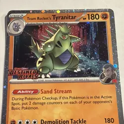 Pokemon Destined Rivals Team Rocket Tyranitar Stamped Promo 96 /182 - Image 3