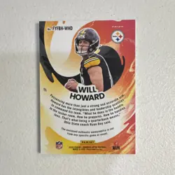 Will Howard - 2025 Panini Donruss Optic Rookie Prizm Memorabilia Steelers - Image 2