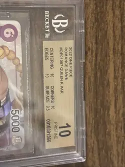 Cgc 10 2022 ONE PIECE OP01-ROMANCE DAWN 097 QUEEN ALTERNATE ART-ERRATA - Image 3
