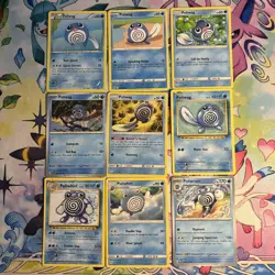 Pokemon Poliwag, Poliwhirl, Poliwrath 9 Card Lot - Non-holo - Image 1