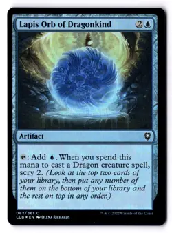 Lapis Orb Of Dragonkind LP* FOIL Commander Legends Baldur's Gate 082 -UnltdCards - Image 1