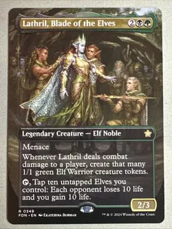 MTG / Lathril, Blade of the Elves / FDN / #349 / Regular (Borderless) Rare / NM - Image 1