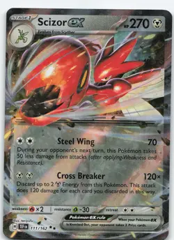 Scizor ex - 111/162 Double Rare Holo SV05: Temporal Forces NM Pokemon - Image 1