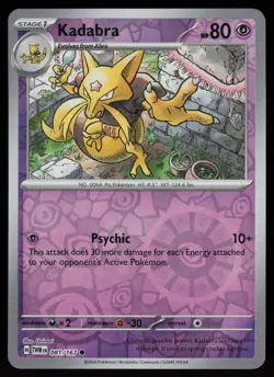 KADABRA 081/167 COMMON TWILIGHT MASQUERADE POKEMON REVERSE HOLO NM/M - Image 1