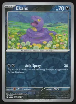 EKANS 023/165 COMMON 151 POKEMON REVERSE HOLO NM/M - Image 1