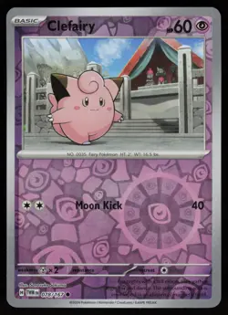 CLEFAIRY 078/167 COMMON TWILIGHT MASQUERADE POKEMON REVERSE HOLO NM/M - Image 1