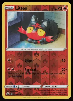 LITTEN 030/195 COMMON SILVER TEMPEST POKEMON REVERSE HOLO NM/M - Image 1