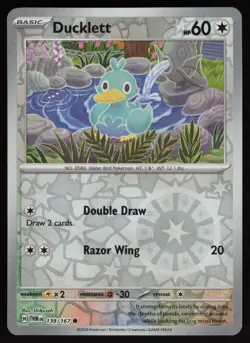DUCKLETT 139/167 COMMON TWILIGHT MASQUERADE POKEMON REVERSE HOLO NM/M - Image 1
