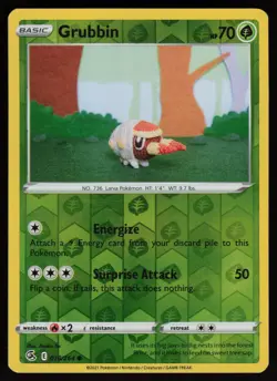 GRUBBIN 018/264 COMMON FUSION STRIKE POKEMON REVERSE HOLO NM/M - Image 1