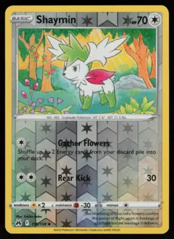 SHAYMIN 115/159 UNCOMMON CROWN ZENITH POKEMON REVERSE HOLO NM/M - Image 1
