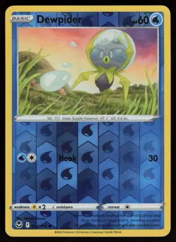 DEWPIDER 047/195 COMMON SILVER TEMPEST POKEMON REVERSE HOLO NM/M - Image 1