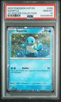 2023 POKEMON SVP EN-SV BLACK STAR PROMO 151 POSTER COLLECTION SQUIRTLE PSA 10 - Image 1