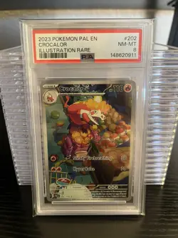 2023 Pokemon PSA 8 PAL EN Crocalor Illustration Rare - Image 1