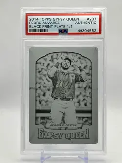 2014 Topps Gypsy Queen PEDRO ALVAREZ Black Printing Plate Pirates PSA 1/1 - Image 1