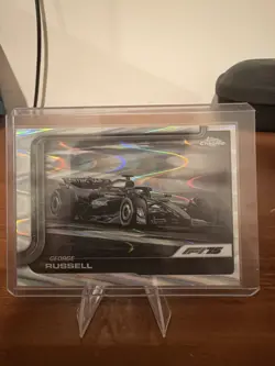 2025 Topps Chrome F1 George Russell Black White RayWave Refractor Formula 1 #79 - Image 1