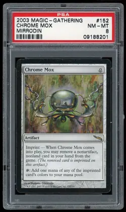 2003 MTG Magic the Gathering Card Mirrodin #152 Chrome Mox PSA 8 TCG - Image 1