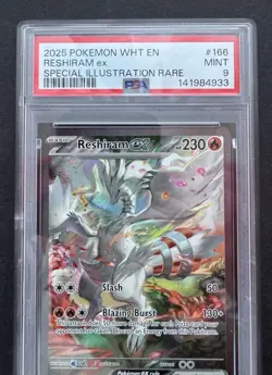 *PSA 9* Reshiram ex 166/086 - White Flare - Mint Full Art - Pokemon Card - Image 2