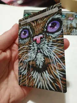 Hand Painted MTG Swamp Cat Alter - Image 2