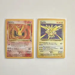 Pokemon TCG Lot of 2: Moltres 12/62, Zapdos 16/102 (Base Set, Wizards 1999) - Image 1