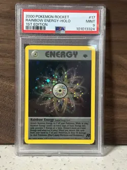 2000 POKEMON ROCKET RAINBOW ENERGY-HOLO 1ST EDITION PSA 9 - Image 1