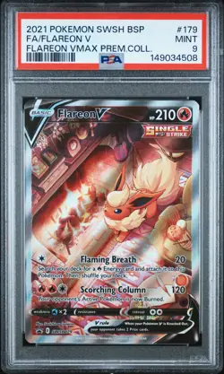 PSA 9 2021 POKEMON SWSH PROMO 179 FULL ART FLAREON V FLAREON VMAX - Image 1