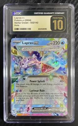 Lapras EX 032/142 Stellar Crown Pristine 10 CGC Graded 2023 Pokemon TCG - Image 1