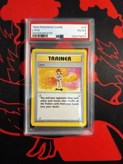 1999 POKEMON LASS SHADOWLESS TRAINER 75/102 BASE SET GAME VINTAGE PSA 4 - Image 1