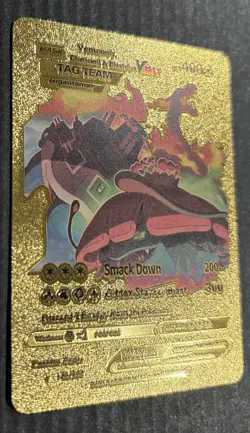Pokemon Venusaur Charizard Blastoise VMAX Tag Team Gold Foil Fan Art Textured - Image 2