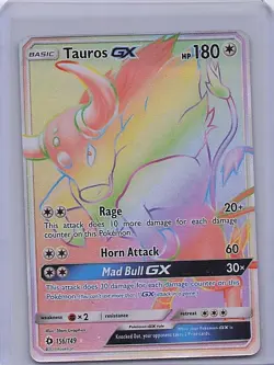 Tauros GX (Secret) 156/149 Holo Secret Rare SM Base Set Pokemon Near Mint - Image 1