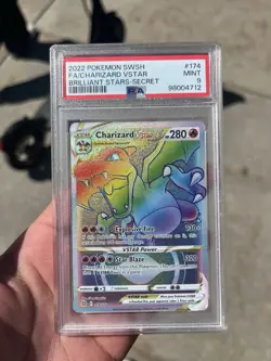 Pokemon Charizard VSTAR Secret Rare 174/172 PSA 9 Mint Brilliant Stars Rainbow - Image 5