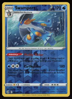 SWAMPERT 064/264 HOLO RARE FUSION STRIKE POKEMON REVERSE HOLO NM/M - Image 1