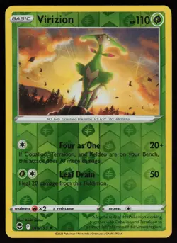 VIRIZION 014/195 RARE SILVER TEMPEST POKEMON REVERSE HOLO NM/M - Image 1