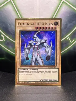Yugioh Elemental HERO Neos MGED-EN004 Gold Rare 1st Edition NM - Image 1