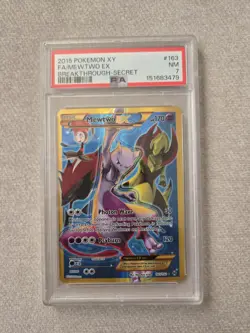 Pokemon TCG Mewtwo EX 163/162 XY: Breakthrough Secret Rare Full Art Holo PSA 7 - Image 1
