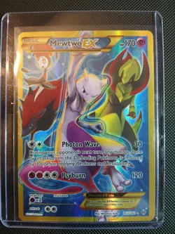 Pokemon Mewtwo EX Full Art Secret Rare Holo 163/162 Breakthrough 2015 - Image 1
