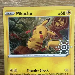 Pikachu SWSH153 Holiday Advent Calendar Snowflake Stamped Promo Pokemon Card - Image 2