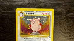 POKEMON TCG - BASE SET 2 CLEFABLE HOLO UNLIMITED RARE CARD 5/130 LP MP - Image 2
