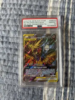 Pokemon Moltres & Zapdos & Articuno GX Hidden Fates Stained Glass SM210 PSA 10 - Image 1
