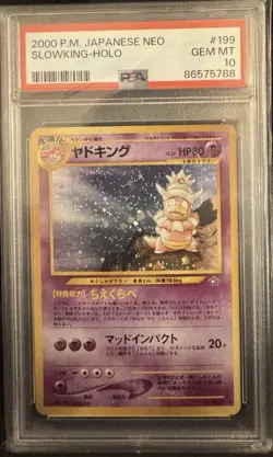Pokemon TCG PSA 10 2000 Japanese Neo Slowking Holo #199 - Image 1