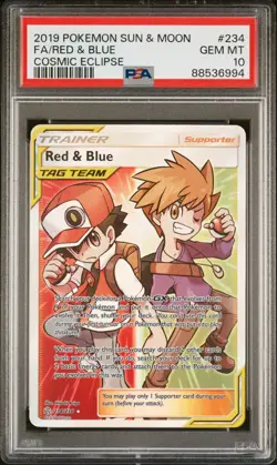 PSA 10 Red & Blue - 234/236 - Full Art Trainer - Cosmic Eclipse - Pokemon - Image 1