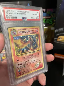 Pokemon Blaine's Charizard Gym 2 Japanese Holo Rare #006 PSA 10 Gem Mint. Swirl - Image 2