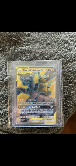 Pokemon TCG Pikachu & Zekrom GX 162/181 SM-Team Up Full Art Holo 240HP - Image 1