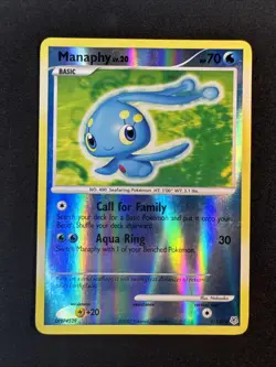 Manaphy 9/130 Diamond and Pearl Reverse Holo Pokemon - Image 1