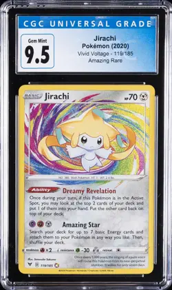 2020 POKEMON VIVID VOLTAGE AMAZING RARE #119/185 JIRACHI CGC 9.5 - Image 1