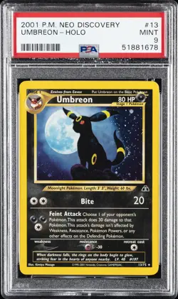 2001 POKEMON NEO DISCOVERY #13 UMBREON-HOLO PSA 9 - Image 1